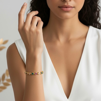 Bracelet Élysia Femme – Zircone & Or 18K | Résistant à l'eau – CLAWMEHOPE