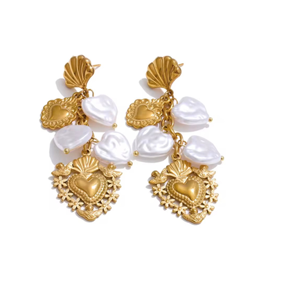 Boucles d’Oreilles Perles Dorées Zola | CLAWME HOPE