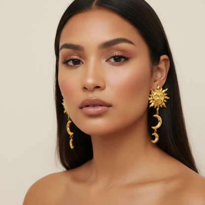 Boucles Solaris en acier inoxydable doré | CLAWME HOPE