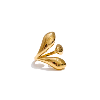 Bague Velora sculpturale ajustable dorée ou argentée | CLAWME HOPE