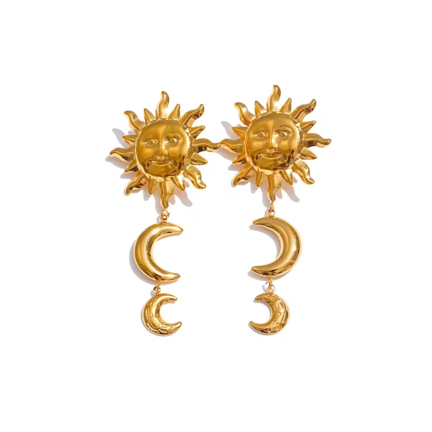 Boucles Solaris en acier inoxydable doré | CLAWME HOPE