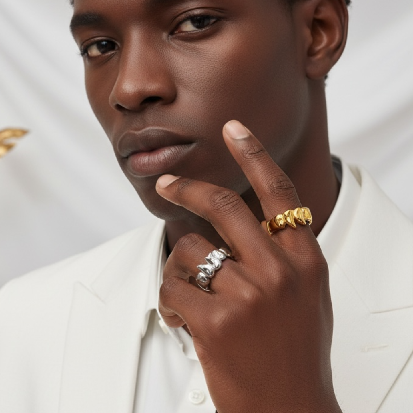 Bague Orion sculpturale dorée ou argentée | CLAWME HOPE