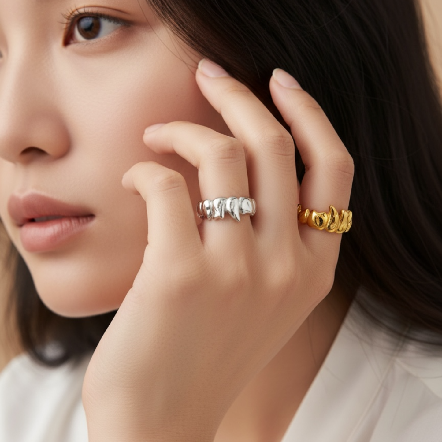 Bague Orion sculpturale dorée ou argentée | CLAWME HOPE
