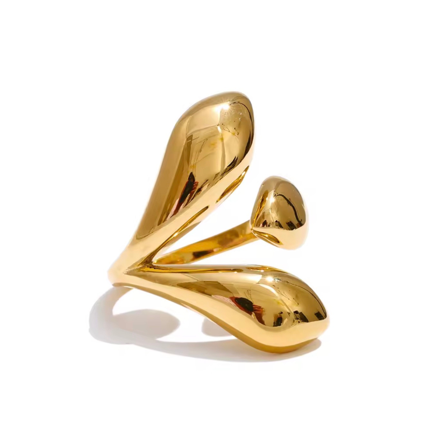 Bague Velora sculpturale ajustable dorée ou argentée | CLAWME HOPE