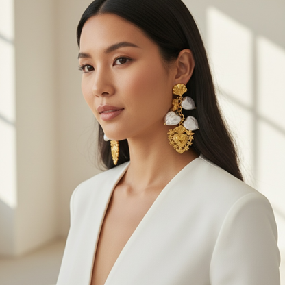 Boucles d’Oreilles Perles Dorées Zola | CLAWME HOPE