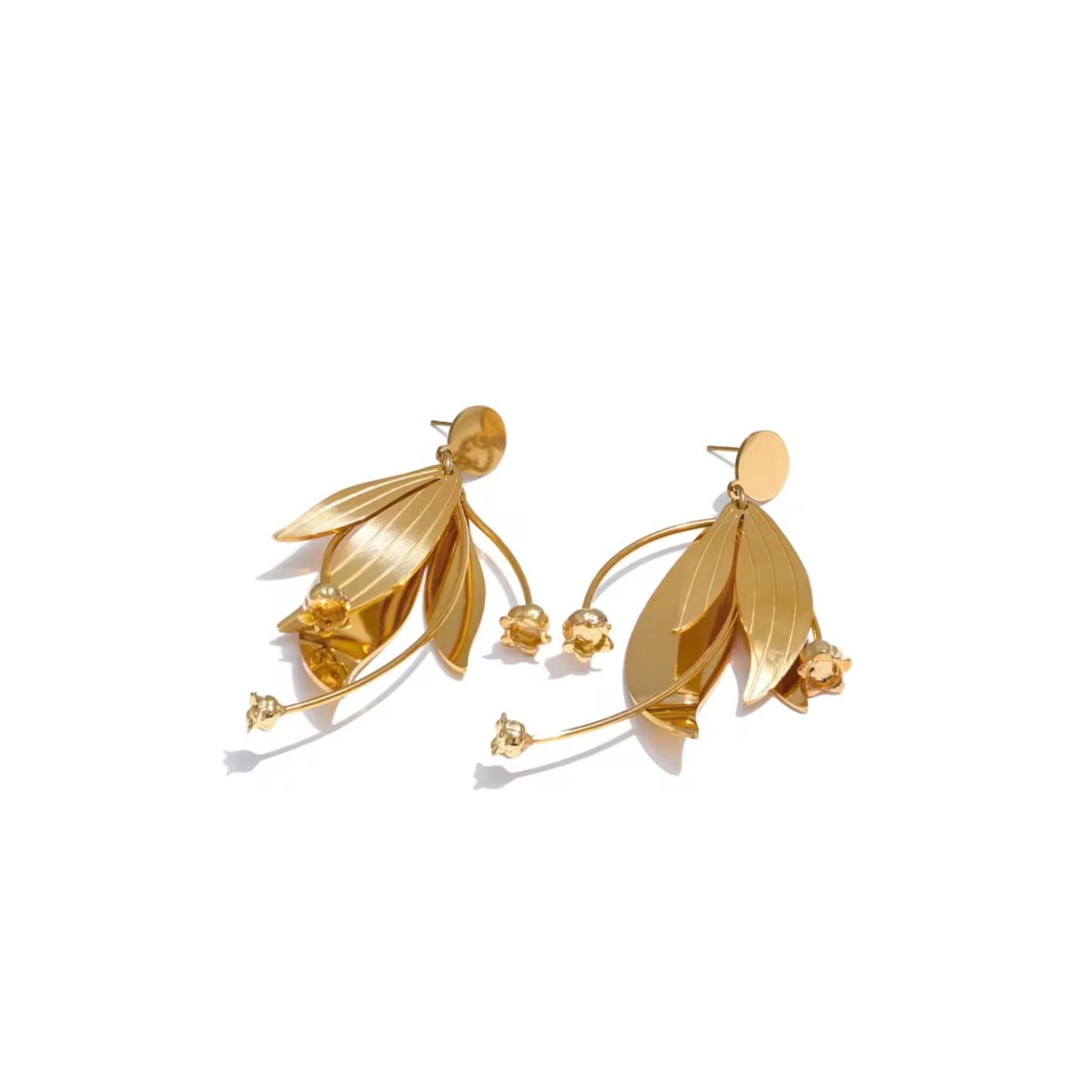 Boucles Aurélia dorées florales sculpturales | CLAWME HOPE