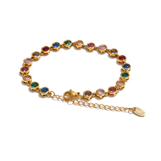 Bracelet Élysia Femme – Zircone & Or 18K | Résistant à l'eau – CLAWMEHOPE