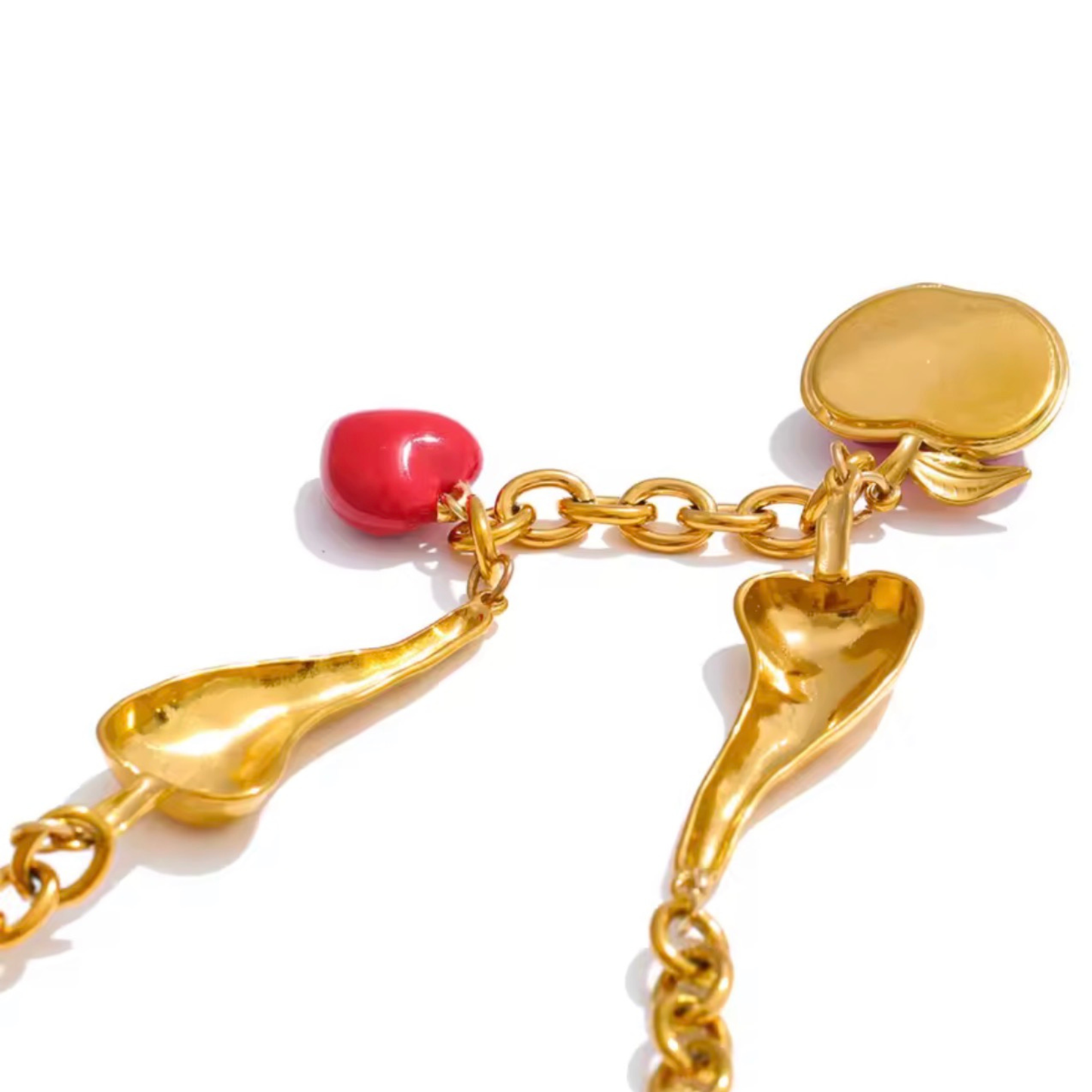 Collier cœur rouge doré acier inoxydable 316L – Éros | CLAWME HOPE