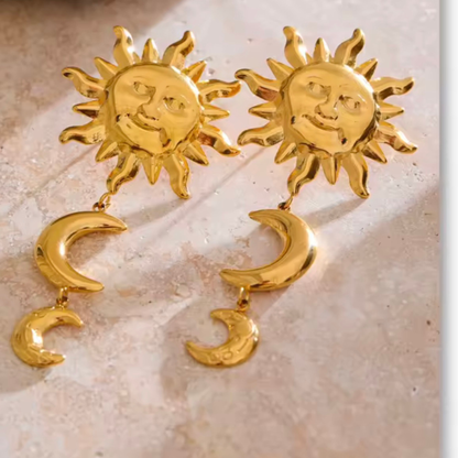 Boucles Solaris en acier inoxydable doré | CLAWME HOPE