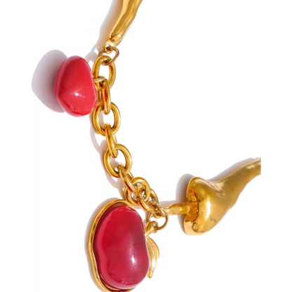 Collier cœur rouge doré acier inoxydable 316L – Éros | CLAWME HOPE