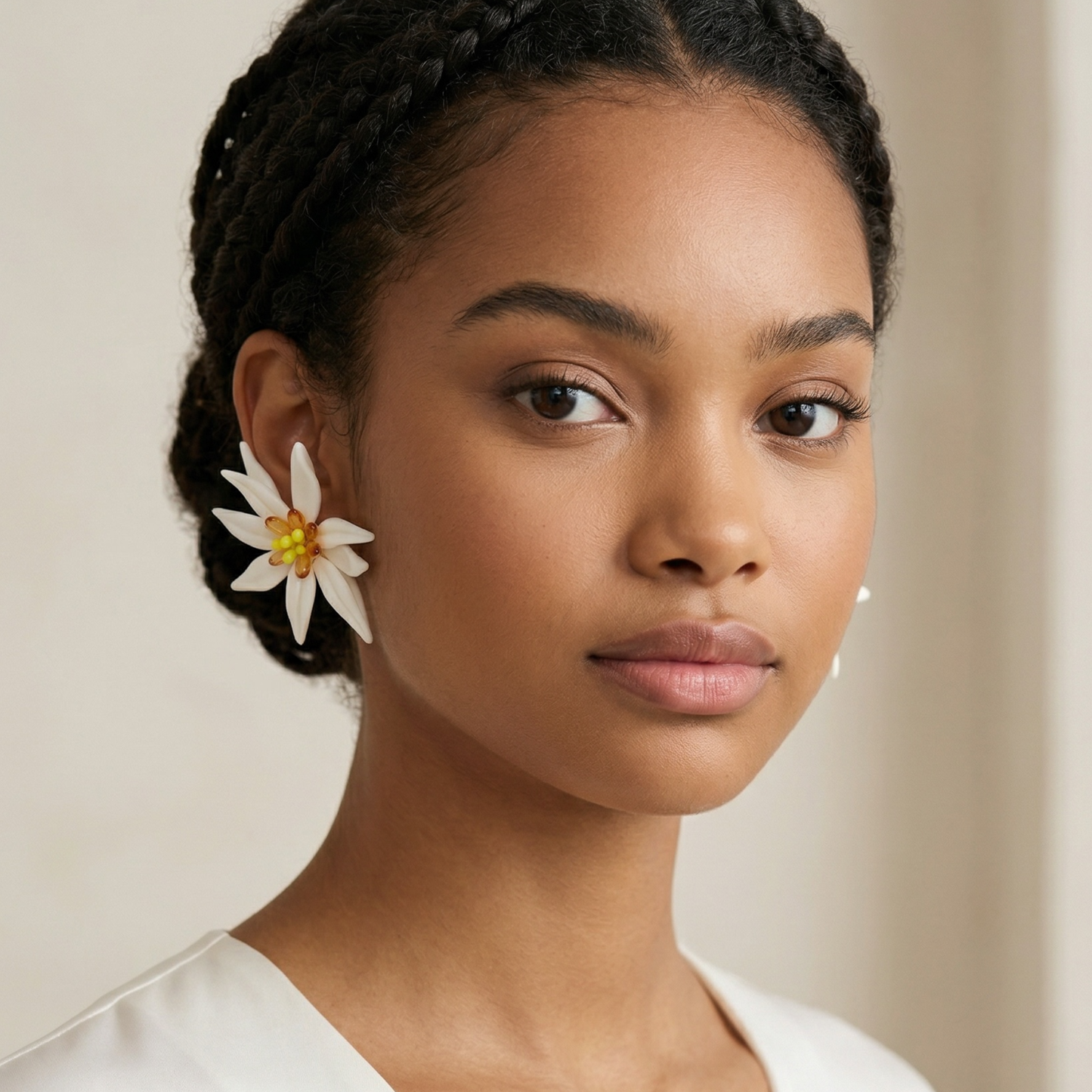 Boucles d’oreilles Fleur FLORÉLIA – Acier Inoxydable 316L Plaqué Or 18K PVD