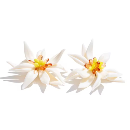 Boucles d’oreilles Fleur FLORÉLIA – Acier Inoxydable 316L Plaqué Or 18K PVD