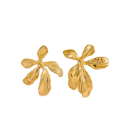 Boucles d’Oreilles Fleur Dorées Femme en Acier Inoxydable 316L – MILAN | CLAWME HOPE