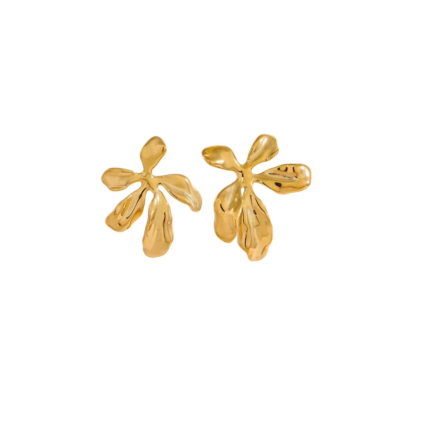 Boucles d’Oreilles Fleur Dorées Femme en Acier Inoxydable 316L – MILAN | CLAWME HOPE