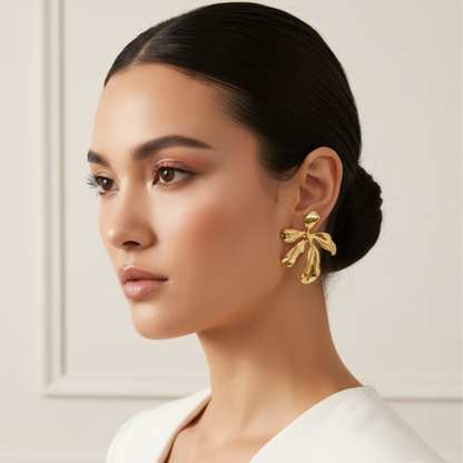 Boucles d’Oreilles Fleur Dorées Femme en Acier Inoxydable 316L – MILAN | CLAWME HOPE