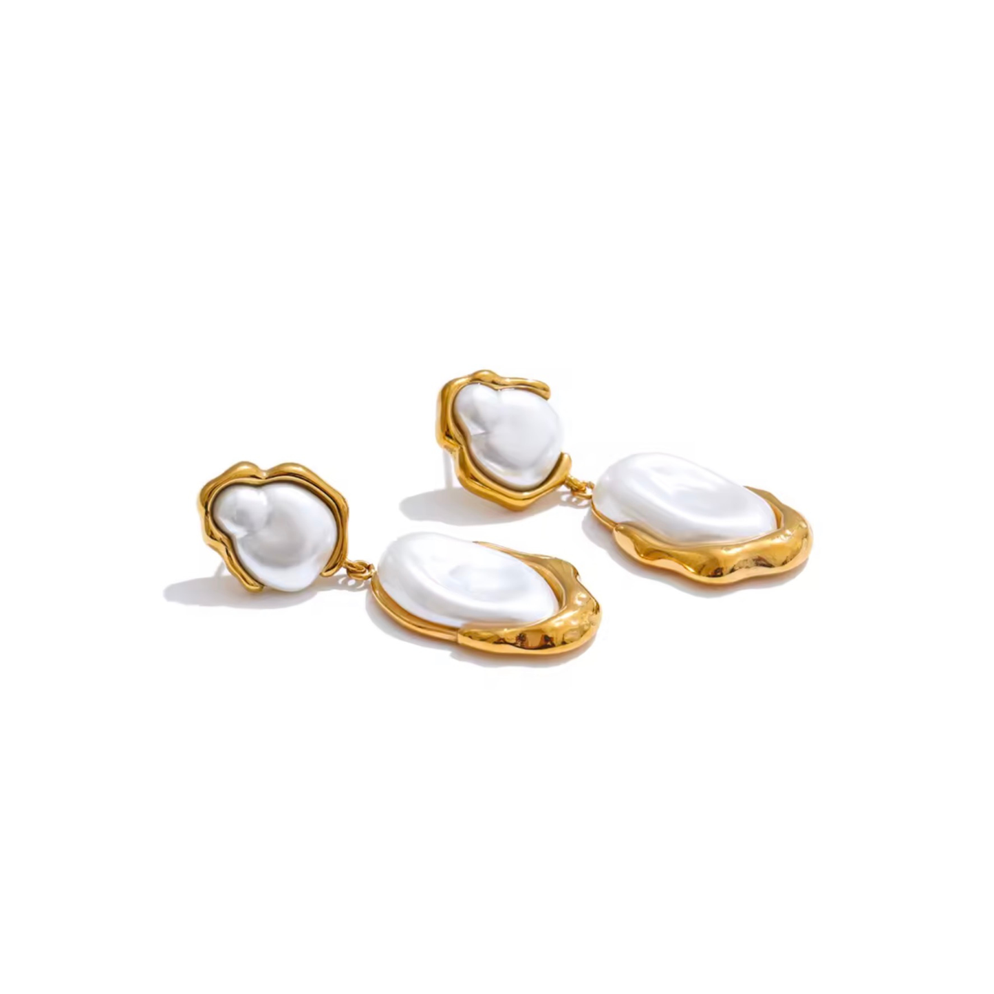 Boucles d’Oreilles Perles Nacrées Dorées Femme – NACRÉA | CLAWME HOPE