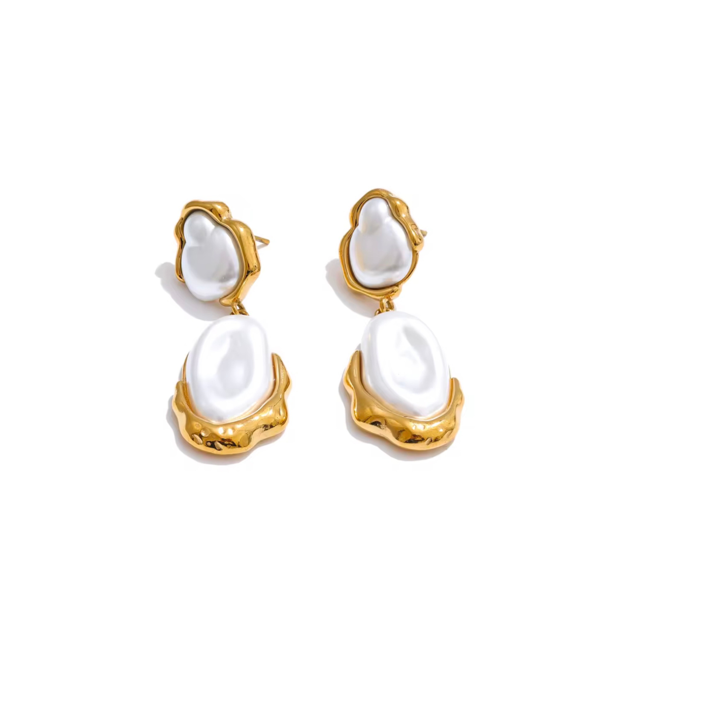 Boucles d’Oreilles Perles Nacrées Dorées Femme – NACRÉA | CLAWME HOPE