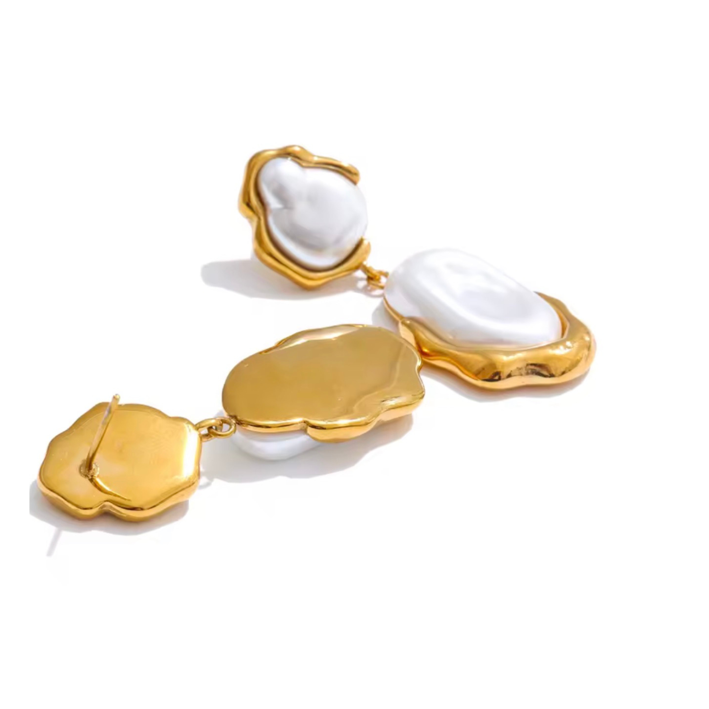 Boucles d’Oreilles Perles Nacrées Dorées Femme – NACRÉA | CLAWME HOPE