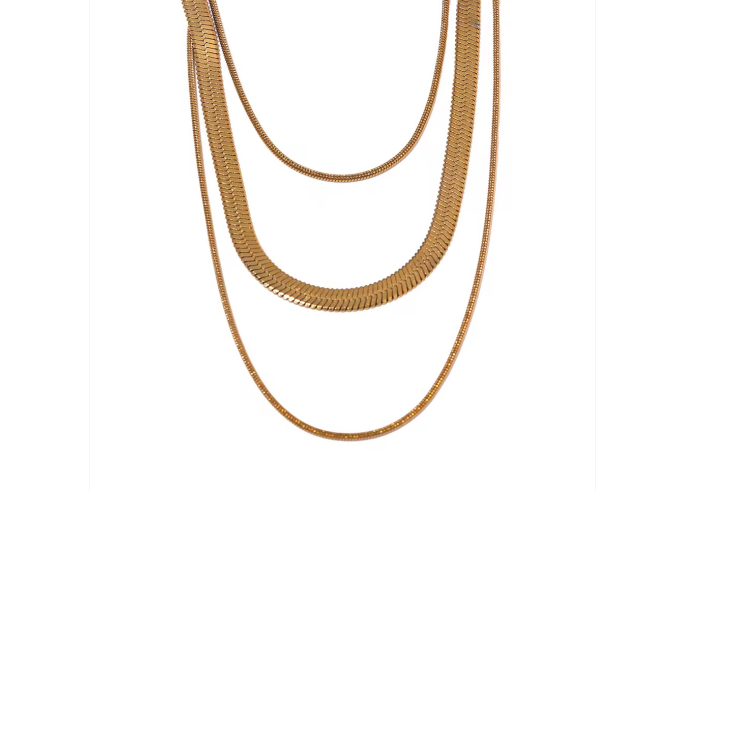 Collier Triple Rang Doré Femme en Acier Inoxydable 316L – Collier Sienna | CLAWME HOPE