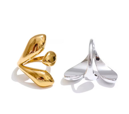 Bague Velora sculpturale ajustable dorée ou argentée | CLAWME HOPE