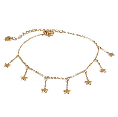 ÉTOILEA – Bracelet de cheville céleste doré en acier inoxydable 316L