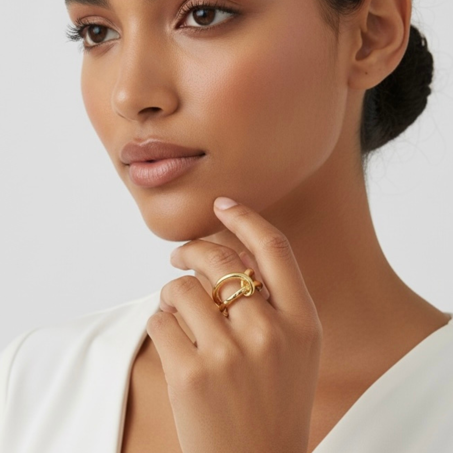 Bague Sculpturale Dorée Femme – ELARA | CLAWME HOPE