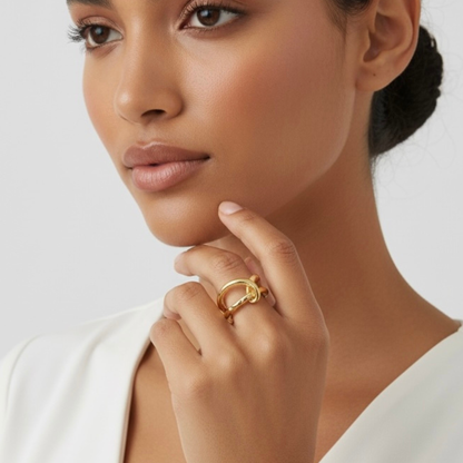 Bague Sculpturale Dorée Femme – ELARA | CLAWME HOPE
