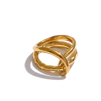 Bague Sculpturale Dorée Femme – ELARA | CLAWME HOPE