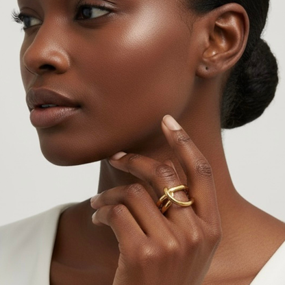 Bague Sculpturale Dorée Femme – ELARA | CLAWME HOPE